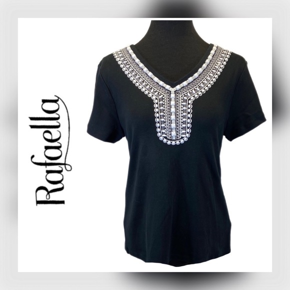 👚🆕 RAFAELLA || embellished v-Neck knit top- - Picture 1 of 8